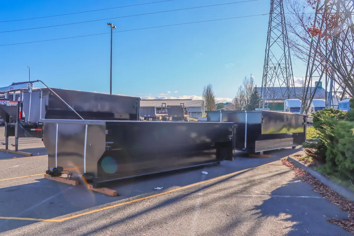 Roll-off dumpster ready for waste disposal at job site for Demolition Dumpster Rental in Lakeside